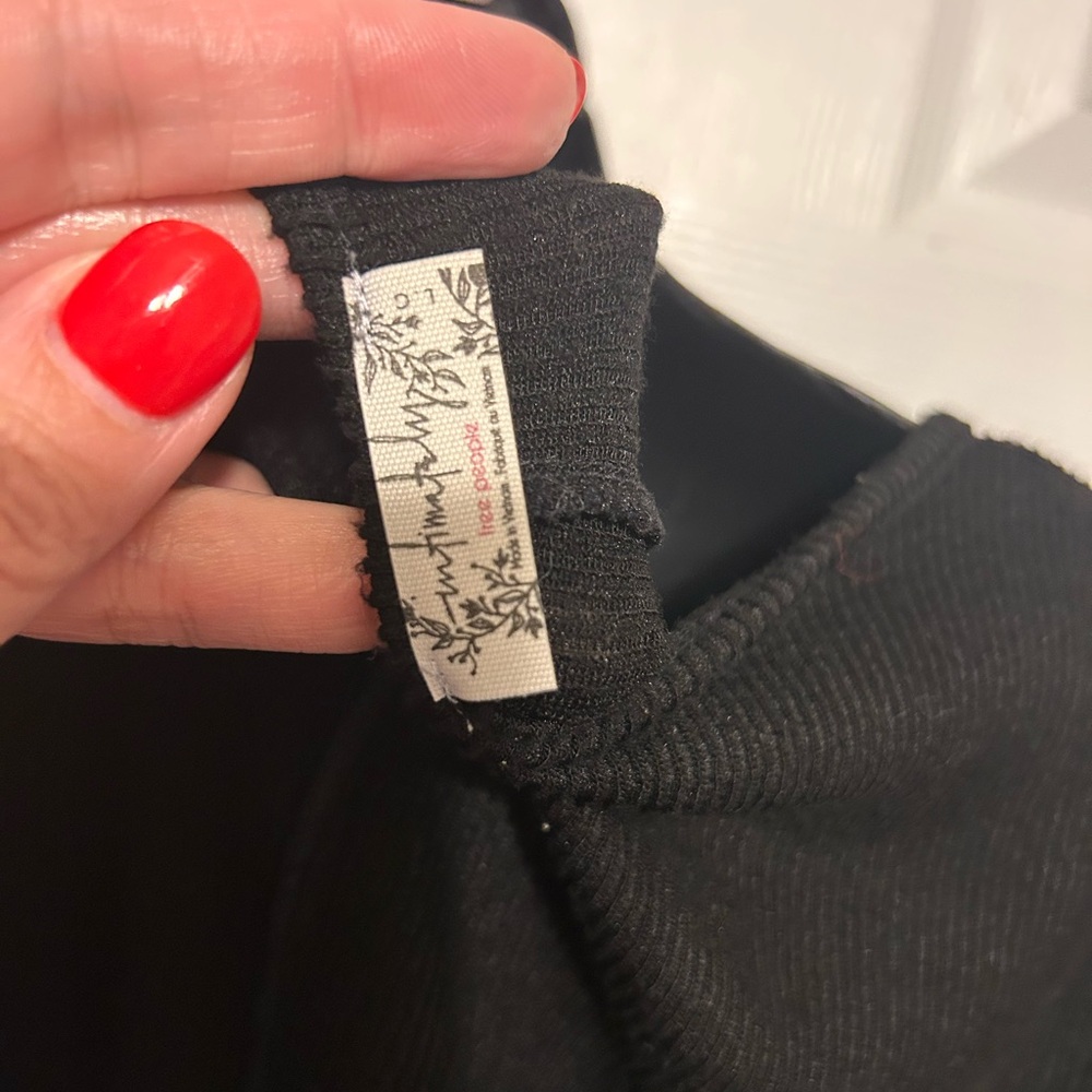 Free people keep it basic black ribbed tee - Picture 7 of 8
